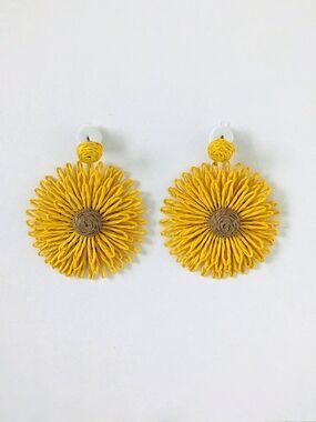 Handwoven Sunflower Earrings